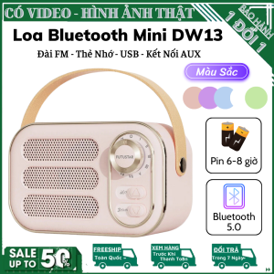 Loa Bluetooth Mini DW13 Vintage Retro - Âm thanh 3D Bluetooth 5.0 Hỗ trợ kết nốt USB AUX và thẻ nhớ TF Đa Màu Sắc