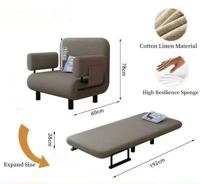 Moduspace Mall Lazy Sofa Bed On Sale Foldable Reclining Convertible Sleeper Multifunctional Fabric Sofa Dual-use Sofa Bed Chaise Lounge Couch Lounge Chair Living Room Solid Wood Sofa Chair Sturdy And Durable Small Living Room Furniture