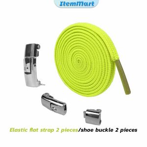 ItemMart 1 pair 8MM elastic shoelaces no tie lazy shoe laces lock Laces Kids Adult Outdoor Sneakers Shoelace