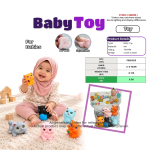 Baby Love Squeezable Cat Toy Air Vent Soft Flexible Toy for Babies 2-3 Years Old | Cute Animal Toy