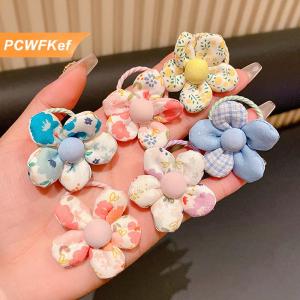 【PCWFKef】 10PCS đầy màu sắc ngọt ngào hoa đàn hồi tóc ban nhạc dễ thương thời trang ponytail chủ trẻ em scrunchies ban nhạc cao su Phụ kiện tóc