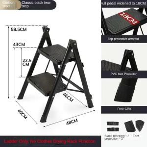 [SG Ready Stock] Foldable Clothes Drying Rack Integrated Ladder Laundry Rack 3/4/5 Stool Steps