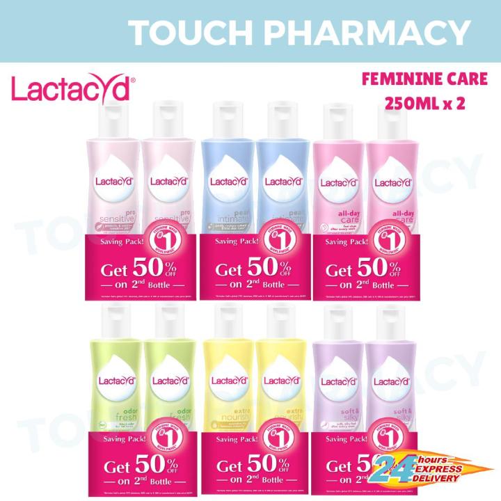 LACTACYD Feminine Wash [ 250ML x 2 ] All Day Care/Soft and Silky/Odor