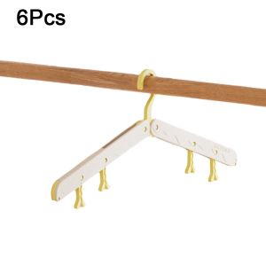 CHANBAEK 6Pcs Lightweight Foldable Travel Hangers Anti-Slip Space Saving Clothing Storage Hangers Practical Plastic Clothes Drying Rack for Home