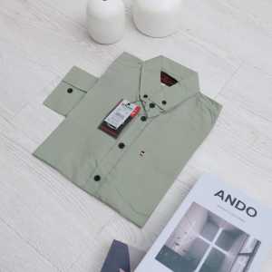 KEMEJA POLOS PRIA SLIMFIT LENGAN PANJANG COWOK HITS KEMEJA KEKINIAN CASUAL KANTORAN BAHAN KATUN ADEM