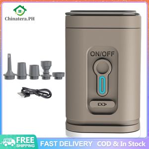 Camping Light Electric Air Pump 1200mAh Portable Air Compressor 100LM Handheld Air Compressor 4000Pa USB Rechargeable for Inflatable Cushions Air Beds