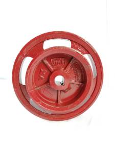 00853 มู่เล่ย์บิ๊กจิ๋วเบรกนอก 10 นิ้ว ติด 7นิ้ว รูกลาง 27 มิล ลิ่มขนาด 8 มิล ยี่ห้อ VK มู่เล่ย์โครงรถไถนาเดินตาม