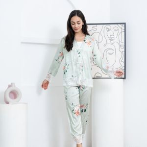 SEANAVA ชุดนอน Silk Satin pajamas ชุดนอนผ้าซาติน ผู้หญิง เกรดพรีเมี่ยม ชุดเซ็ทผู้หญิง ชุดเที่ยว (P12)พร้อมกล่อง!!! (มีบริการห่อของขวัญ)