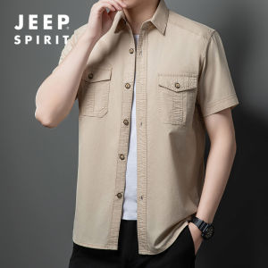 JEEP SPIRIT Áo Sơ Mi Nam Áo Sơ Mi Ngắn Tay Thường Ngày Thời Trang Nam Phù Hợp Với Mọi Người