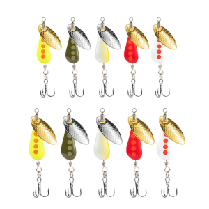 5Pcs Spinner Baits Trout Fishing Lures Sequins Baits Treble Hook Hard Metal Baits Crankbaits Long Shot Spoon Baits