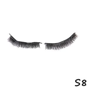 WOOLOVE 4Pcs/2 pairs Magnetic False Eyelashes 6D Handmade Black Reusable Soft Natural Eye Lashes