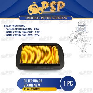 Filter Udara Vixion New - Saringan Hawa Udara Cleaner Yamaha All New Vixion 2017 Vixion New NVA NVL