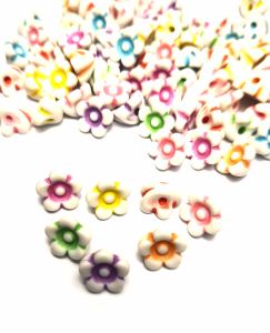 100 pcs cute flower beads shank size 10 mm for diy beading jewelry accessories mix colors