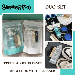 Sneaker Pro  ( DUO SET ) น้ำยาทำความสะอาดรองเท้า สองสูตร คลีนที่บ้านได้ ขั้นตอนน้อย Premium shoe cleane&Premium white shoe cleaner