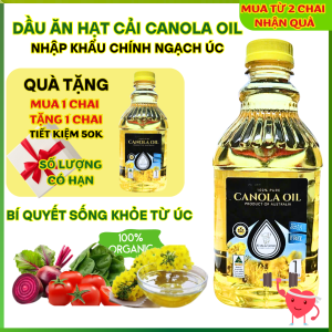 [Sỉ 1 Thùng 6 Chai = 6 Lít] Dầu Ăn Hạt Cải Canola- KOALA GOLD chai 1L Nhập khẩu chính ngạch Úc không biến đổi gen không Cholesterol  xấu Giàu Omega 3 tự nhiên nấu ăn trộn salad