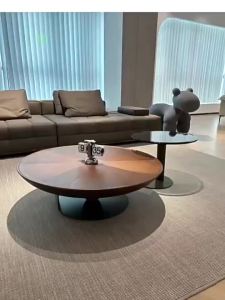 CraftedLiving SG-Affordable Luxury Round Saucer Coffee Table Modern Living Room Coffee Table Italian Vintage-Style Coffee Table