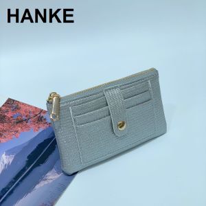 HANKE Mini Metallic Snap Button Card Holder Wallet and Coin Purse