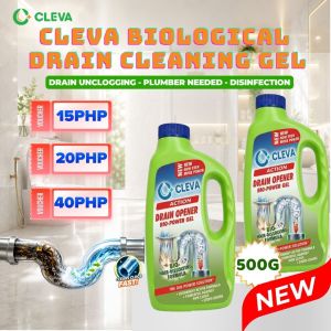 [COMBO 3] CLEVA BIOLOGICAL Drain Cleaner Gel 500ml for Toilets Sinks Kitchens Removes Grease & Clogging GPH180-00418