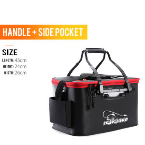 READY STOCK🔥Mikanuo Portable Fishing Bag Collapsible Fish Bucket EVA Fishing Bag Live Fish Box Water Container Pan Basin Tackle Storage Bag Kotak Pancing Ikan Umpan hidup Berlipat