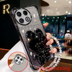 เคสสำหรับศัพท์ tecno camon 30 pro 5g และ tecno camon 30 4g เคสศัพท์แบบนุ่ม กันกระแทก ดีไซน์ใหม่สวยงาม กระจกแต่งหน้ากระต่ายพร้อมที่ยึด เชือกคล้อง SJSFTUZJ02