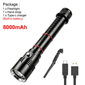 ASAFEE D702 Night Diving Flashlight 3000LM XHP70 LED 30M Underwater Torch Built-in 8000mAh Battery Magnet Switch IPX8