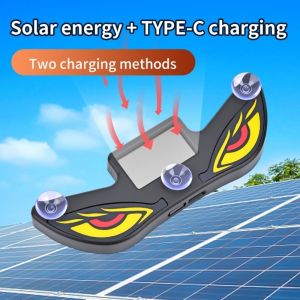 K0Y9VB4G Solar Powered Solar Demon Eye Light LED Wireless Vehicle Signal Lights Safety Signal Lamp Suction Cup Car Neon Light Car Interior