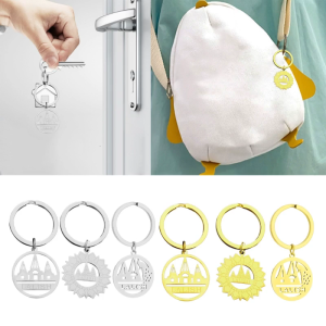 Elegant Yazidi Key Temple Keychain Religious Keyrings Titanium Steel Yazidi Temple Key Holder for Women and Men