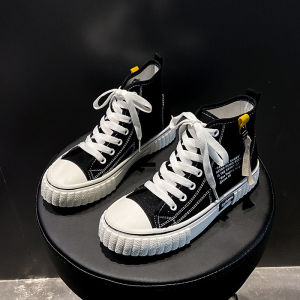 Korean style high-top canvas shoes for female students Korean style Harajuku style versatile cloth shoes trendy sneakers ins