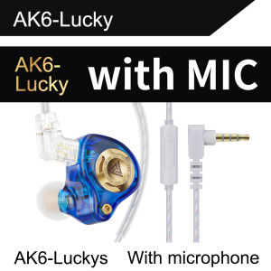 QKZ AK6 Lucky In Ear HIFI Earphone Mobile Running Earphones Pluggable Earphones Three Tone Tuning Stereo Sports HIFI Subwoofer Headset