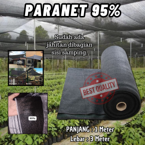 Net Pelindung UV Premium 95% Lebar 3 Meter untuk Taman & Outdoor - Warna Abu-abu