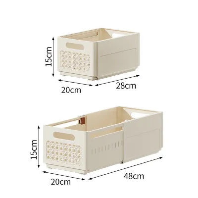 【ShopWithJoy】Storage Box Retractable Extended Plastic Drawer Clothing Cabinet Basket Kitchen Desktop Storage Snack