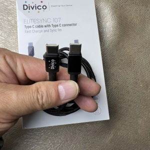 Dây sạc nhanh 2 đầu Type-C 60W thương hiệu DIVICO cáp bện dù 1m tương thích đa dạng thiết bị.