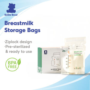 SnowBear [ 30pcs ] Double Ziplock Breastmilk Storage Bags BPA-Free Pre-Sterilized