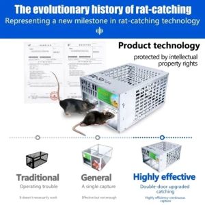 KUAIBU High Quality Double-door Big Mouse Rats Live Trap Cage/Strong Catch Bait/Pest Control