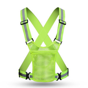PaoBoo Adult Safety Vest High Visibility Reflective Vest Reflectorized Vest With Pocket Running Cycling Hiking Jogging Dog Walking