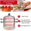 Stainless Steel Food Steamer Cooking Pot 28cm 2 Layer / 3 Layer Steamer Pot. 