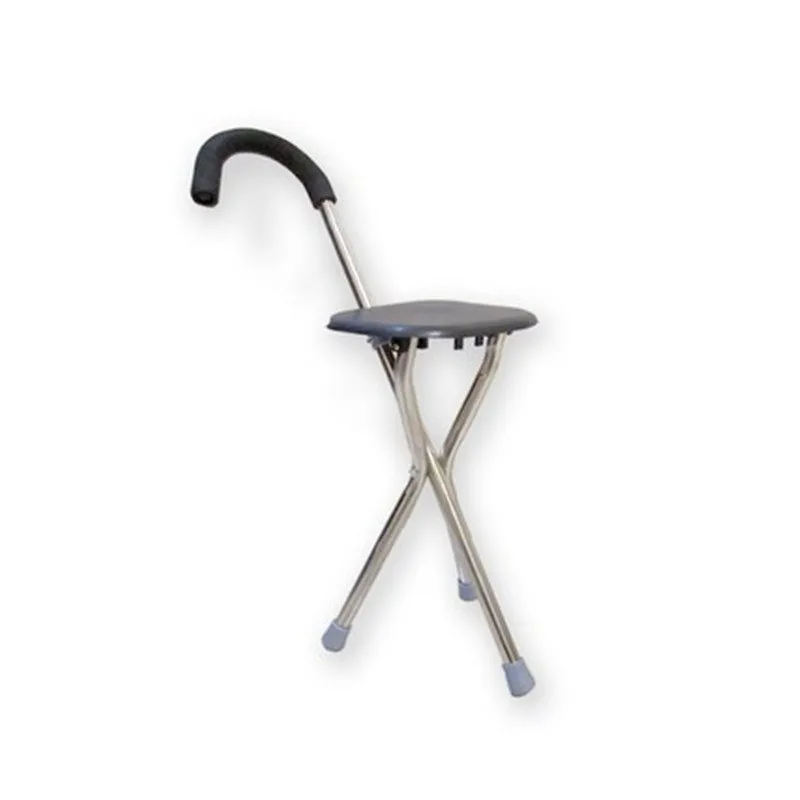 Non-Slip German elderly crutch stool Foldable walking stick chair with seat  Hiking walking stick stool
