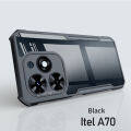 4in1 for Itel A70 phone Case +back film+camera lens film+ clear tempered glass film Transparent Back Cover  Shockproof Protective Shell. 