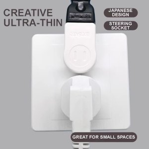 Steering Plug Turning Socket Converter Flat Plug Wall-Mounted Two-Jack Ultra-Thin Conversion