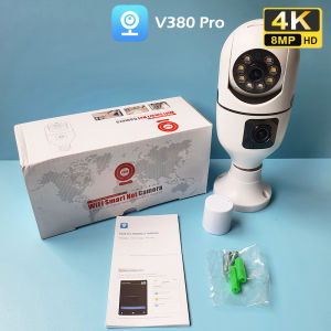 1080P WIFI Dual Lens Bulb Camera CCTV V380 Wireless PTZ Camera IP Color Night Vision Two-Way Audio