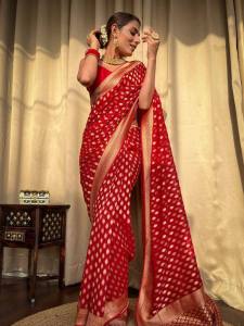 "[Pre Order] SOFT LICHI SILK BEAUTIFUL RICH PALLU & JACQUARD WORK (Normal / Ready To Wear) ~ Delivery Lead Time : 10 days"