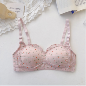 Double.lucky บราถนอมทรง ไม่มีโครง ลายดอกไม้ ผ้านิ่ม ใส่สบาย #B01