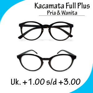 Kacamata Plus Rabun Dekat Untuk Pria Wanita Ready Ukuran +1.00 s/d +3.00 Bentuk Oval Hitam Lensa Transparan Gaya Baru Korea Style - BISA COD
