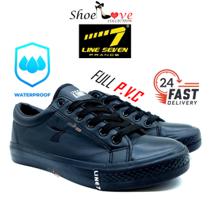 Line 7 Kasut Sekolah Hitam Kalis Air Kasut Kerja Line Seven PVC Waterproof School Shoe 学校鞋 黑鞋 7976ABK