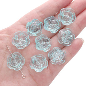 20g/bag 18mm Colorful Transparent Rose Shape Acrylic Beads Pendant Loose Bead For DIY Jewelry Making Necklace Bracelet Charm Accessories