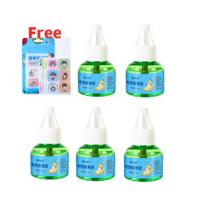 6 Liquids+2 Plugs Mosquito Repellent Set + Free Mosquito repellent stickers for Baby Tasteless Smokeless Safety Health Insect Repellent Pregnant Woman