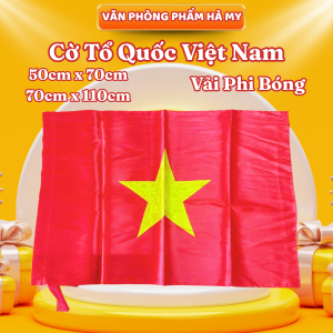 Cờ Tổ Quốc Việt Nam Vải Phi Bóng Đường Chỉ May Chắc Đẹp