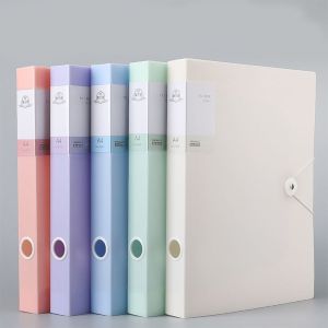 TINGTIAN Morandi Color A4 File Organizer Box Thickened Multifunctional File Paper Organizer 5 Color Dustproof  Storage Box Personnel Division