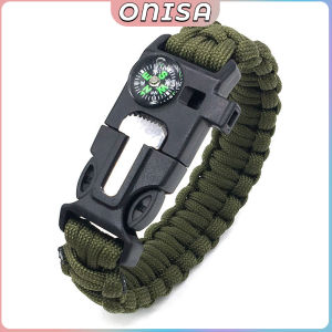 Outdoor Survival Bracelet with Compass Whistle 3.2m Rope Flint Fire Starter Paracord Bracelets Emergency Camping Bracelet