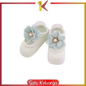 SK-P615 Kaos Kaki Pendek Bayi Perempuan Motif Renda Bunga Pita / Kaos Kaki Anak Perempuan Lucu / Kaus Kaki Pita Baby Sock Import